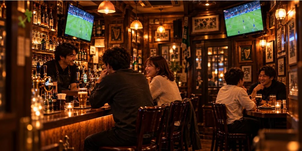 正規の契約でスポーツ中継を流している店内