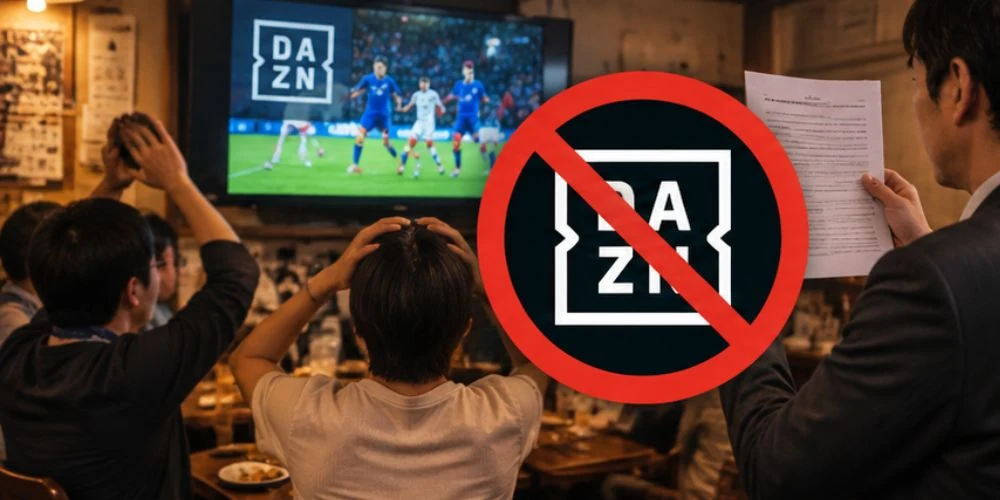 違法にDAZNを流しているイメージの店内